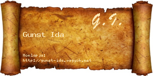 Gunst Ida névjegykártya