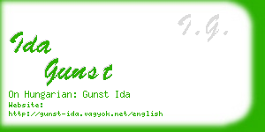 ida gunst business card